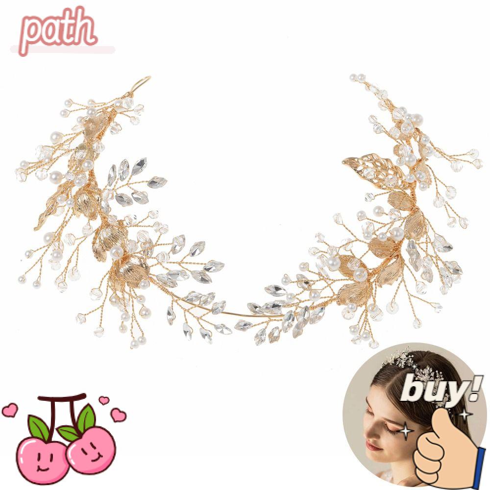 Cài Tóc Hình Lá Bằng Hợp Kim Màu Vàng Cho Cô Dâu