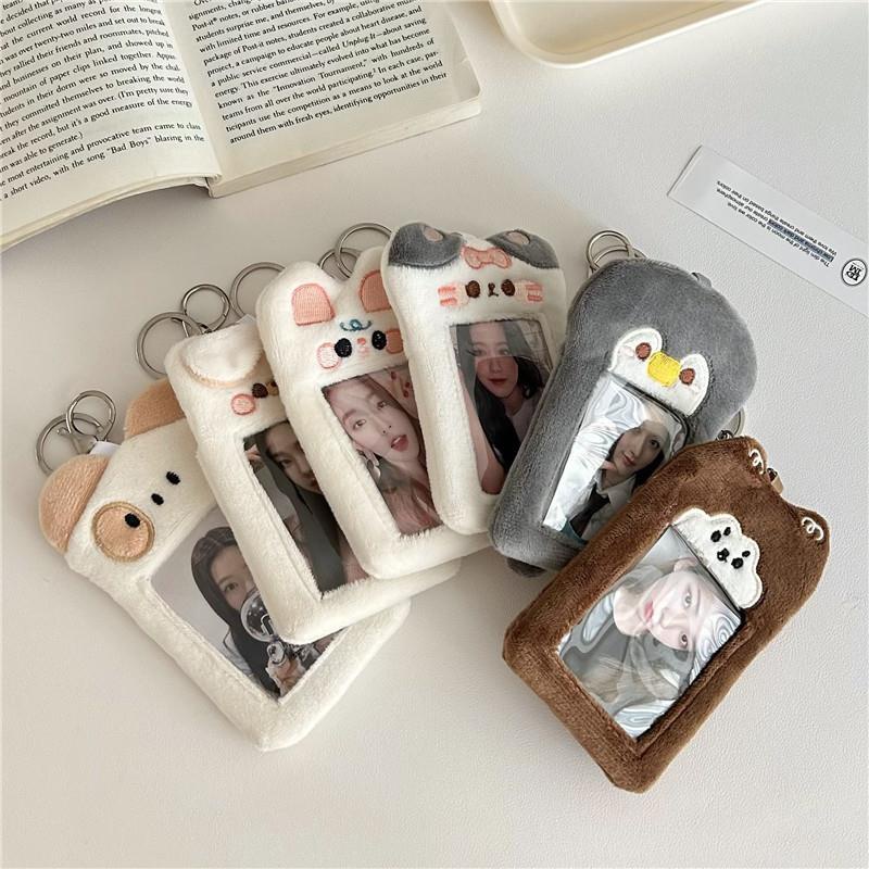 Dây Treo Thẻ Bằng Lông Nhung Hình Cún / Mèo Dễ Thương Xinh Xắn