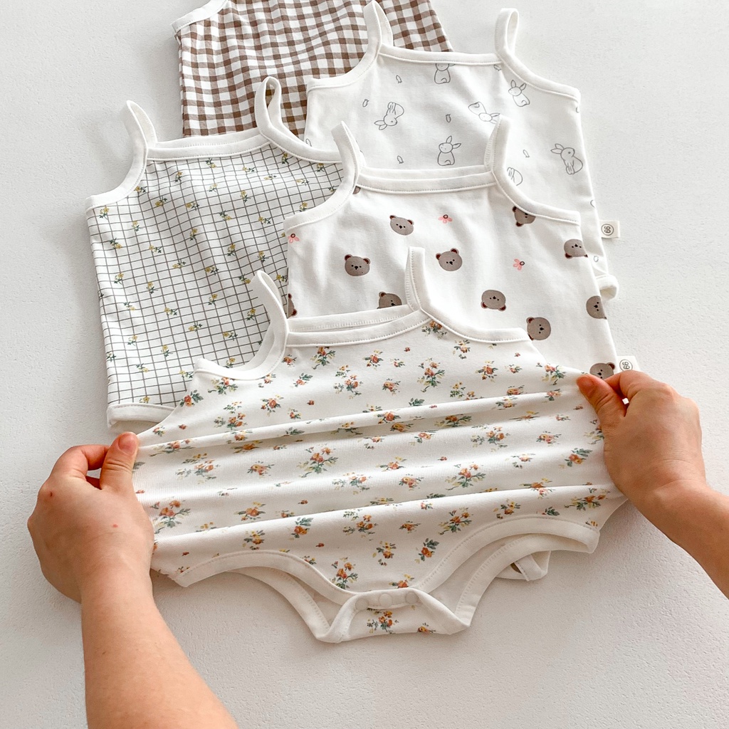 Mùa Hè Bé Jumpsuit Ins Hàn Quốc Bé Jumpsuit Quần áo Trẻ Em 0-24 Tháng