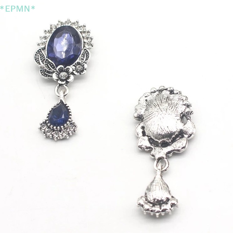 Cài Áo Hình oval Bằng Hợp Kim Có Đính Đá Lấp Lánh Kích Thước 23 * 52mm