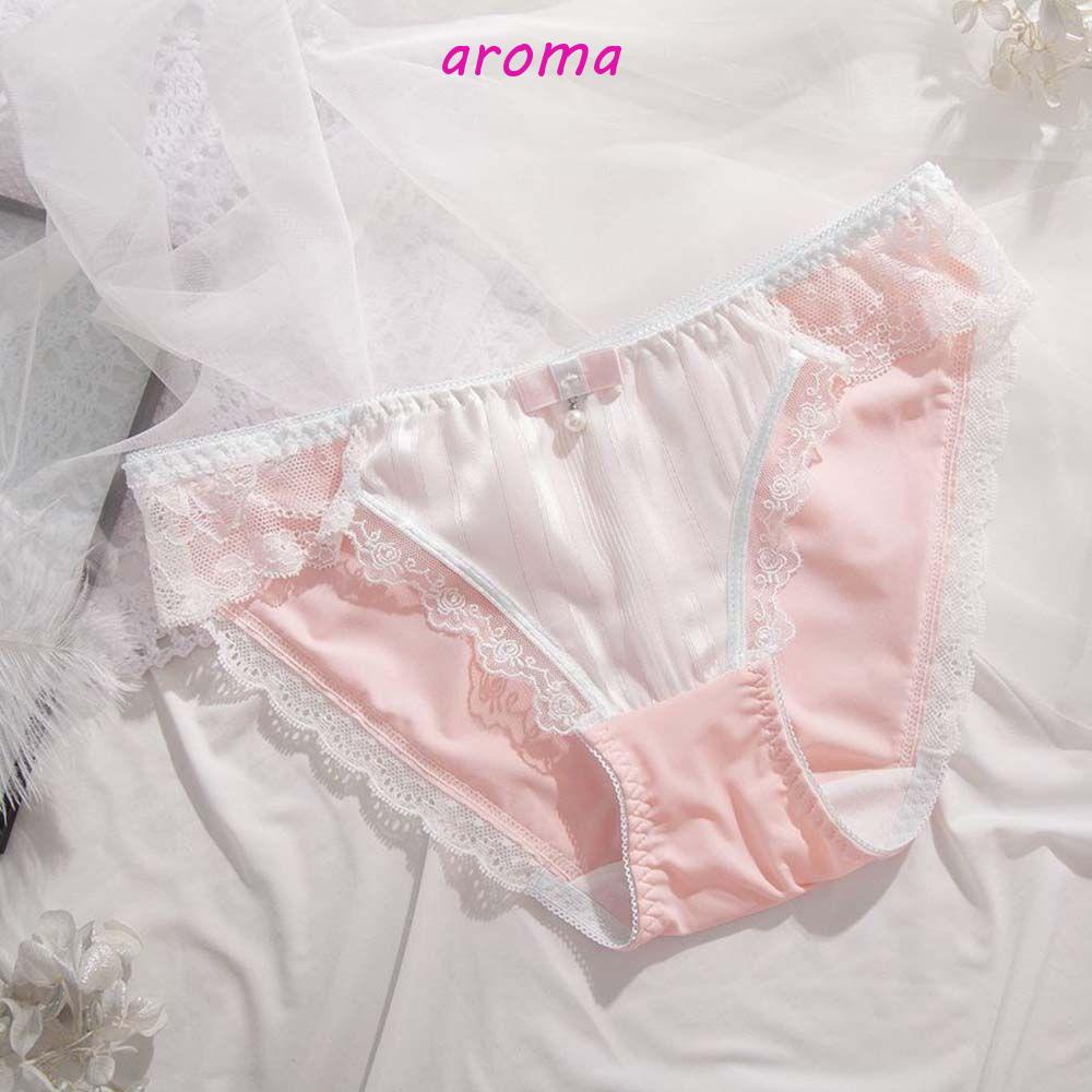 AROMA Quần Lót Ren Đính Nơ Phong Cách Lolita Cho Nữ
