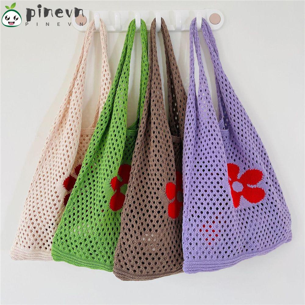 PINEVN Túi Xách Đan Len Sức Chứa Lớn Thời Trang Cho Nữ