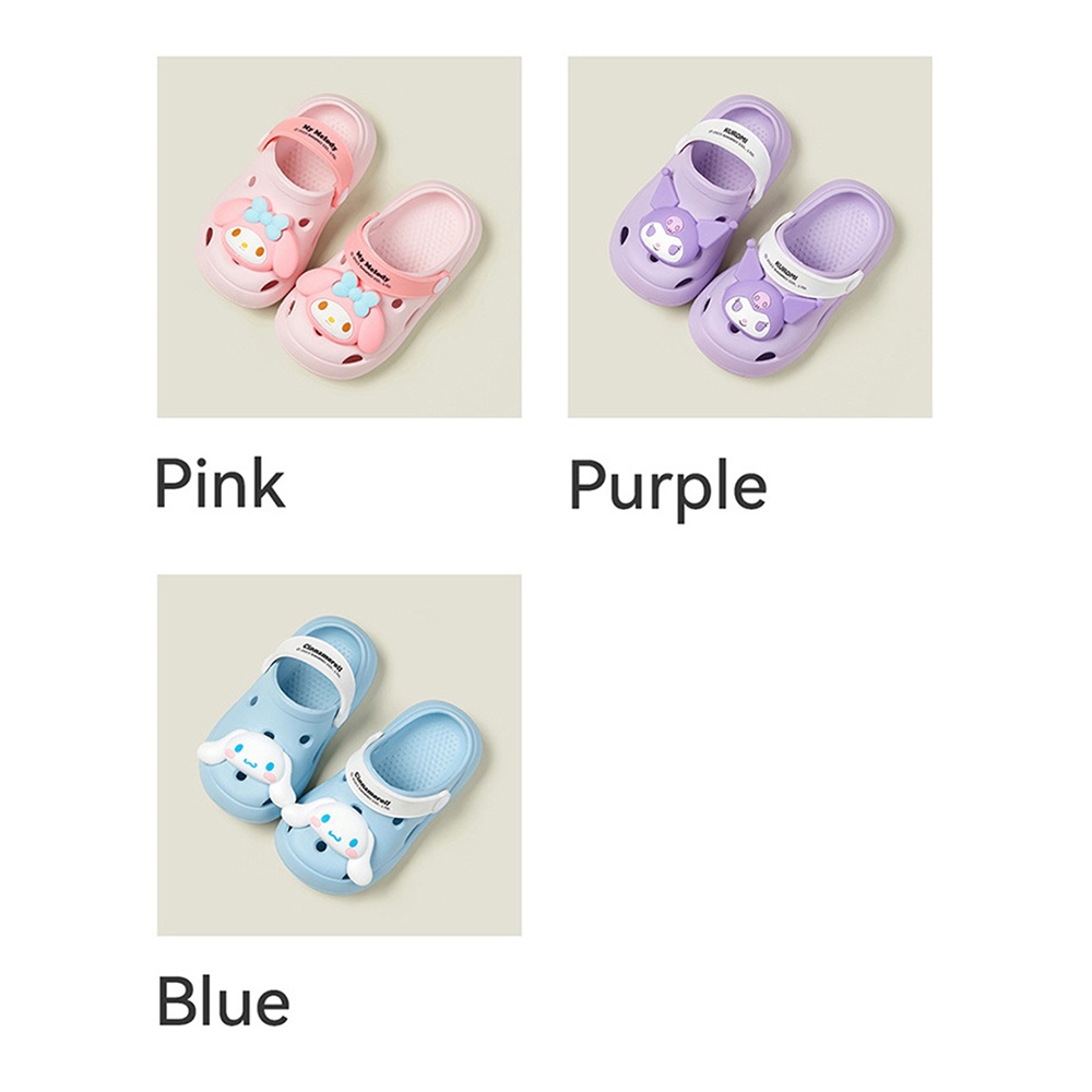 SANRIO Xăng đan Đi Biển Chống Trượt Họa Tiết Cinnamoroll Kuromi My Melody Dễ Thương Cho Bé Gái