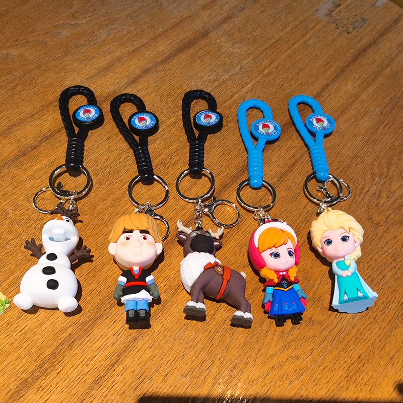 Móc Khóa Silicon Bện Hình Công Chúa Elsa / Bạch Tuyết Hoạt Hình Frozen