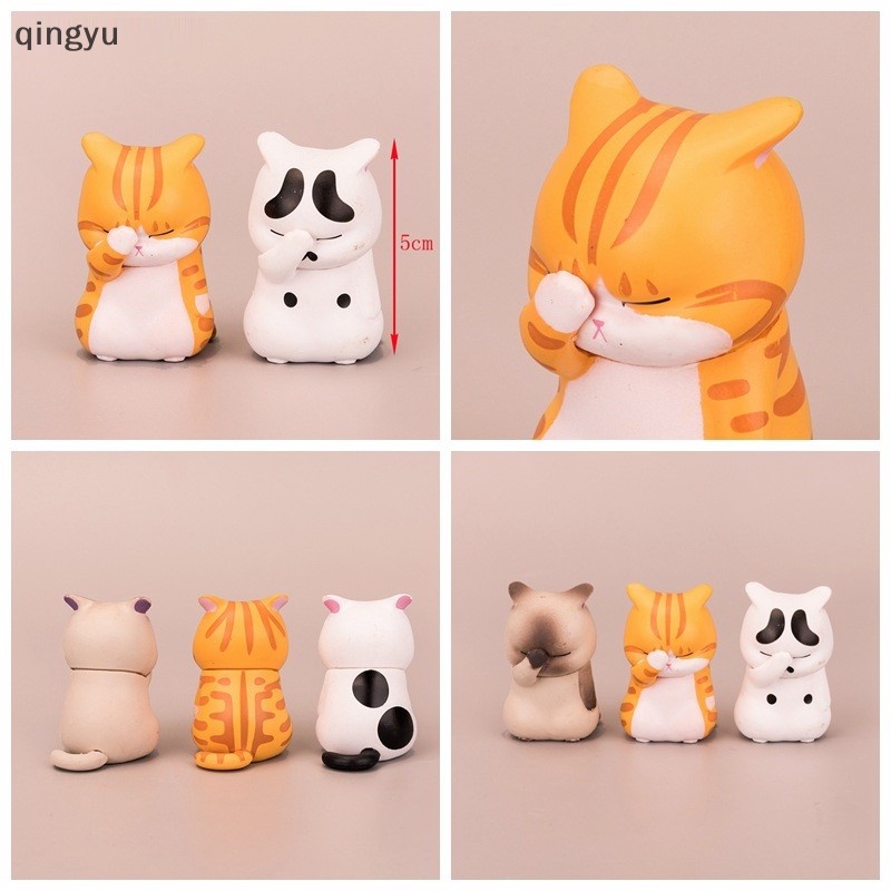 Tượng Mèo qingyu Mini Dễ Thương Dùng Trang Trí Phòng