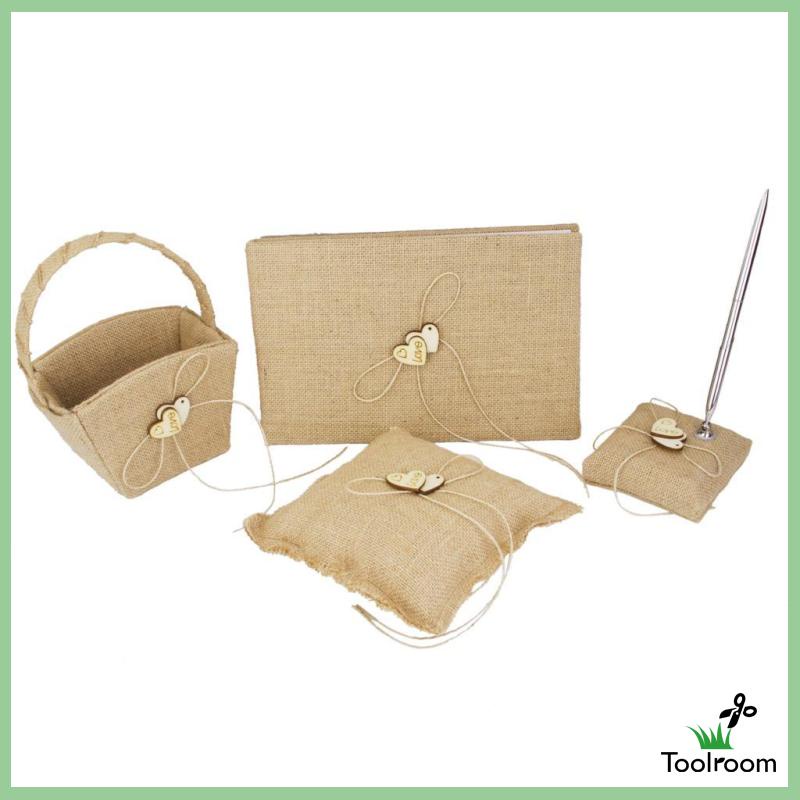 Bộ Ghim Trang Trí Sổ Tay Đám Cưới Bằng Vải Bố Phong Cách VINTAGE