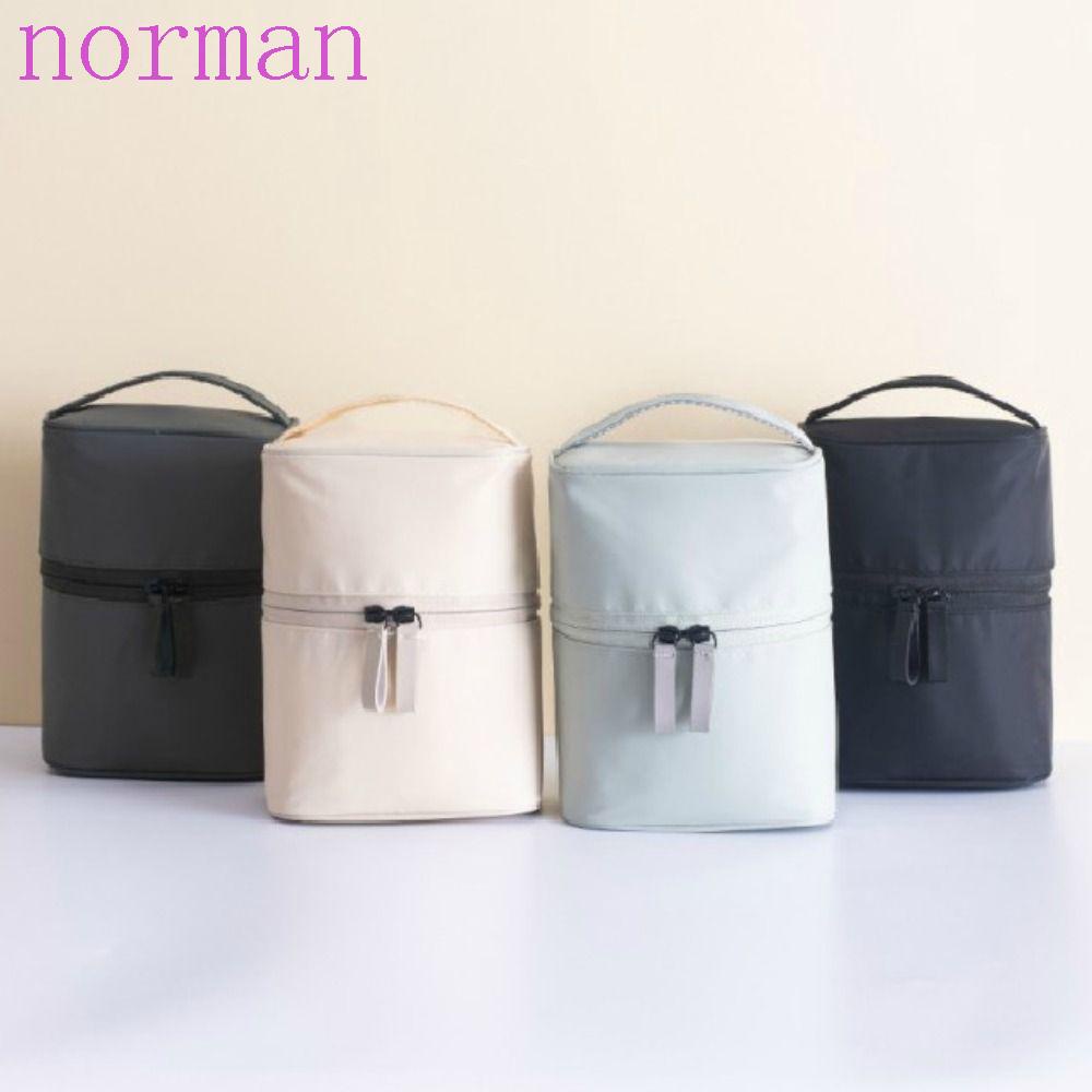 NORMAN Túi Đựng Mỹ Phẩm Hình Trụ Cỡ Lớn Có Khóa Kéo Tiện Dụng Cho Nữ