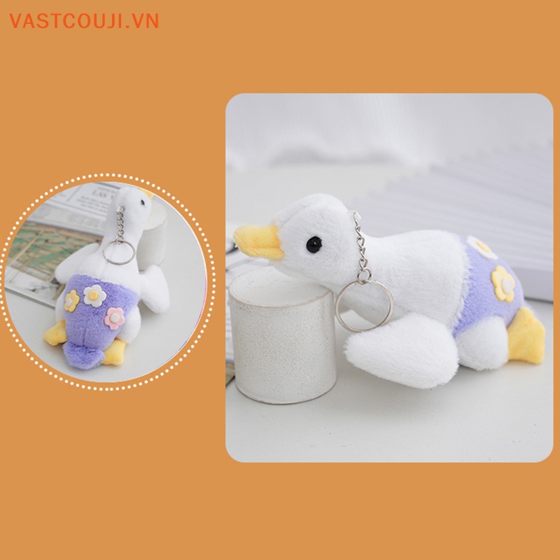 Thú Nhồi Bông Hình Chú Ngỗng Và Hoa Dễ Thương Trang Trí Móc Khóa