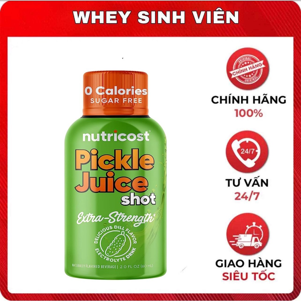 Pickle Juice Shot Nutricost - Bù điện giải của hãng nutricost 0 calo 0 caffein