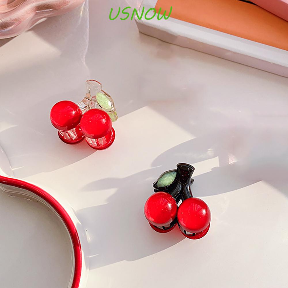 USNOW Kẹp Tóc Càng Cua Bằng Nhựa Hình Quả Cherry Nhiều Màu Thời Trang Cho Bé Gái
