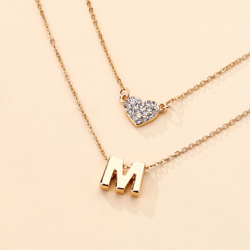 Bộ 2 Vòng cổ Mặt Trái Tim Đính Đá Đầy Cá Tính