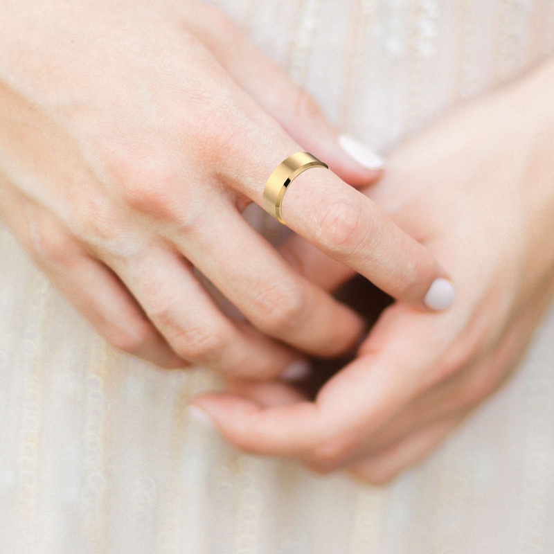 Nhẫn Nam 8MM Bằng Thép Không Gỉ 3 Màu Tùy Chọn Thời Trang