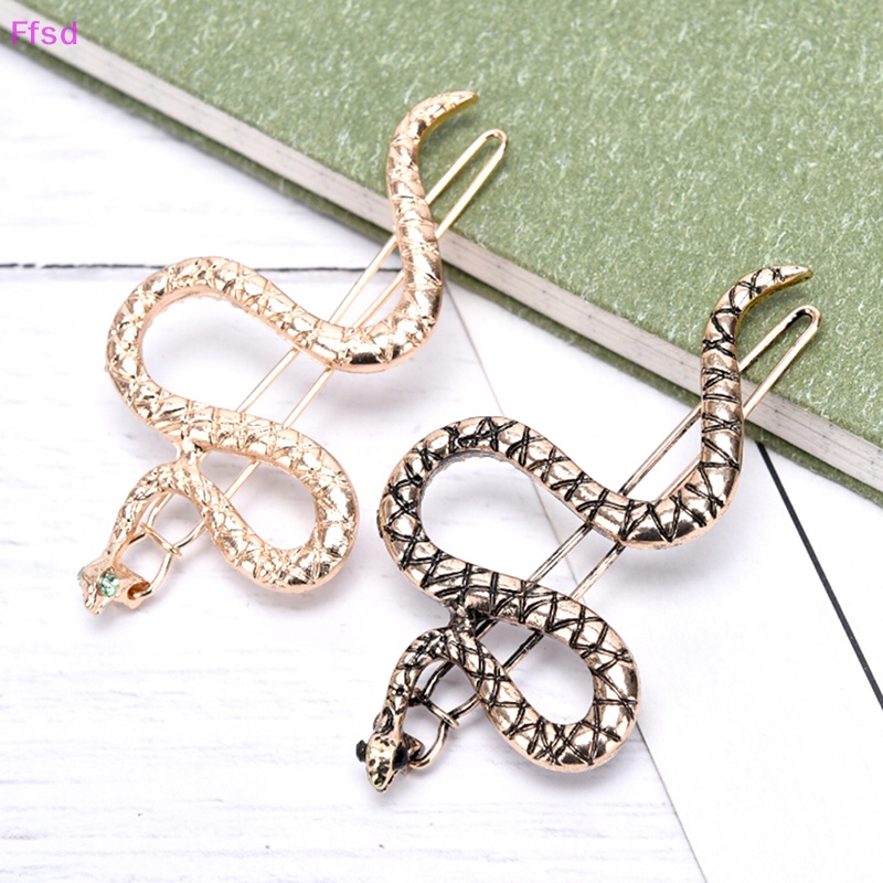 {Ffsd} Kẹp Tóc Kim Loại Hình Rắn Màu Vàng Phong Cách Punk Thời Trang Mới * Bán Chạy Cho Nữ