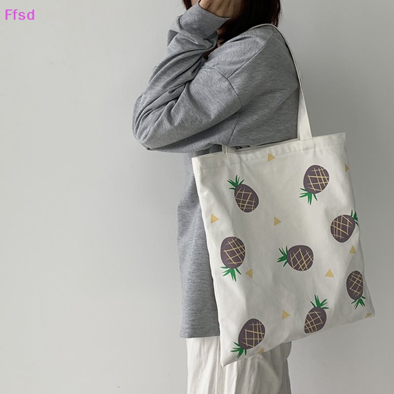 {Ffsd} Túi Đeo Vai Canvas Sức Chứa Lớn Phong Cách Harajuku Vintage Vui Nhộn Thời Trang Cho Nữ * Bán Chạy