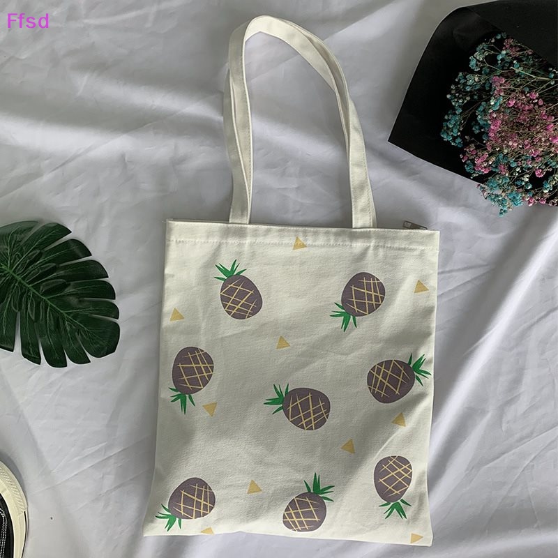 {Ffsd} Túi Đeo Vai Canvas Sức Chứa Lớn Phong Cách Harajuku Vintage Vui Nhộn Thời Trang Cho Nữ * Bán Chạy