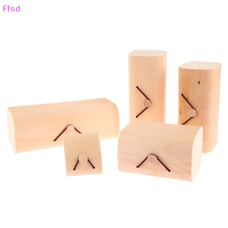 {Ffsd} Hộp Quà Tặng Trang Sức Bằng Gỗ Trơn Có Nắp Cong Trang Trí Nhà Cửa