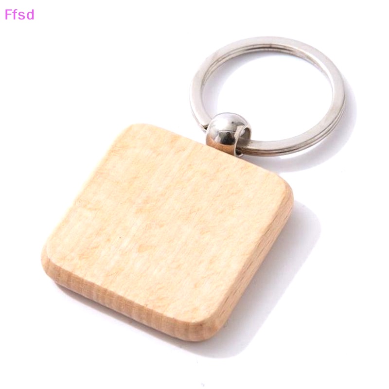 {Ffsd} Móc Chìa Khóa Gỗ Trơn Hình Tròn / Chữ Nhật Tự Làm Khuyến Mãi Từ Bán Chạy