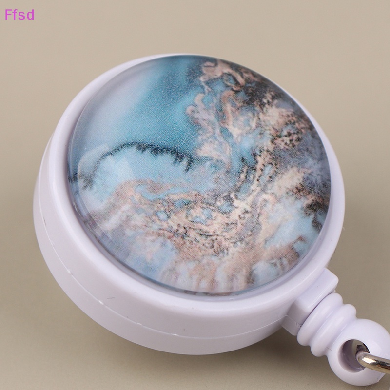 {Ffsd} Giá Đỡ Cuộn Dây ID Móc Chìa Khóa Có Thể Thu Gọn Họa Tiết Cẩm Thạch Cho Y Tá Bác Sĩ Bán