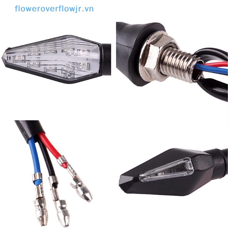 Đèn Xi Nhan 12 Bóng Led Màu Hổ Phách + Xanh Dương Thông Dụng Cho Xe Máy