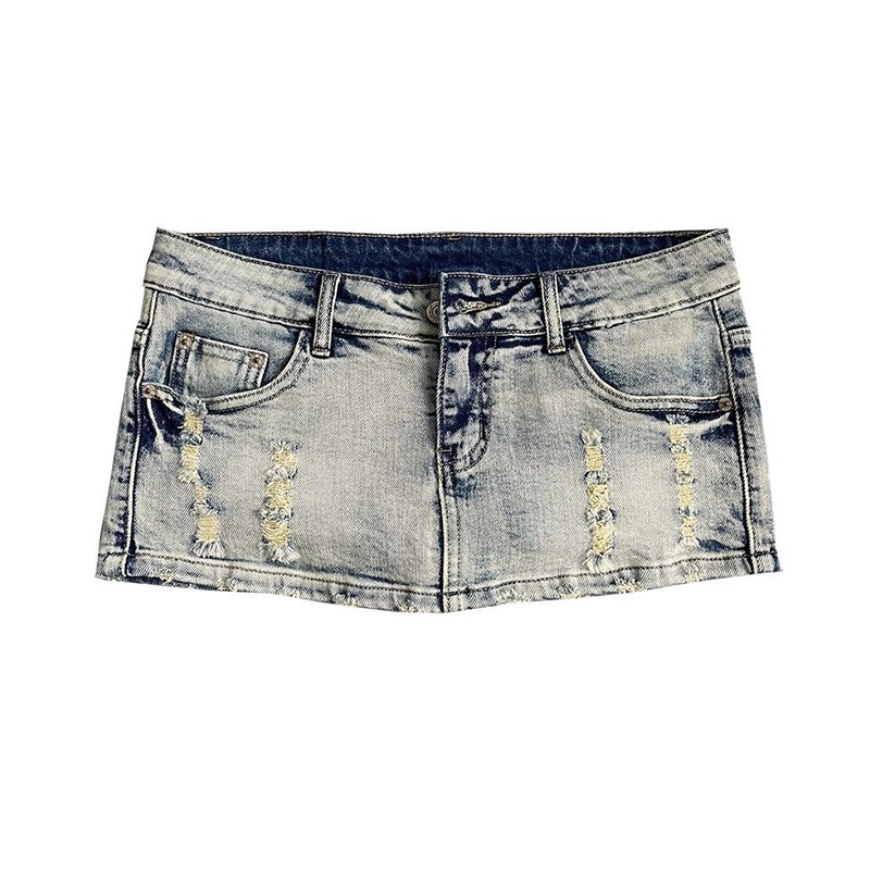 Bán Chạy✨Chân Váy Jeans Rách Thời Trang Dành Cho Nữ