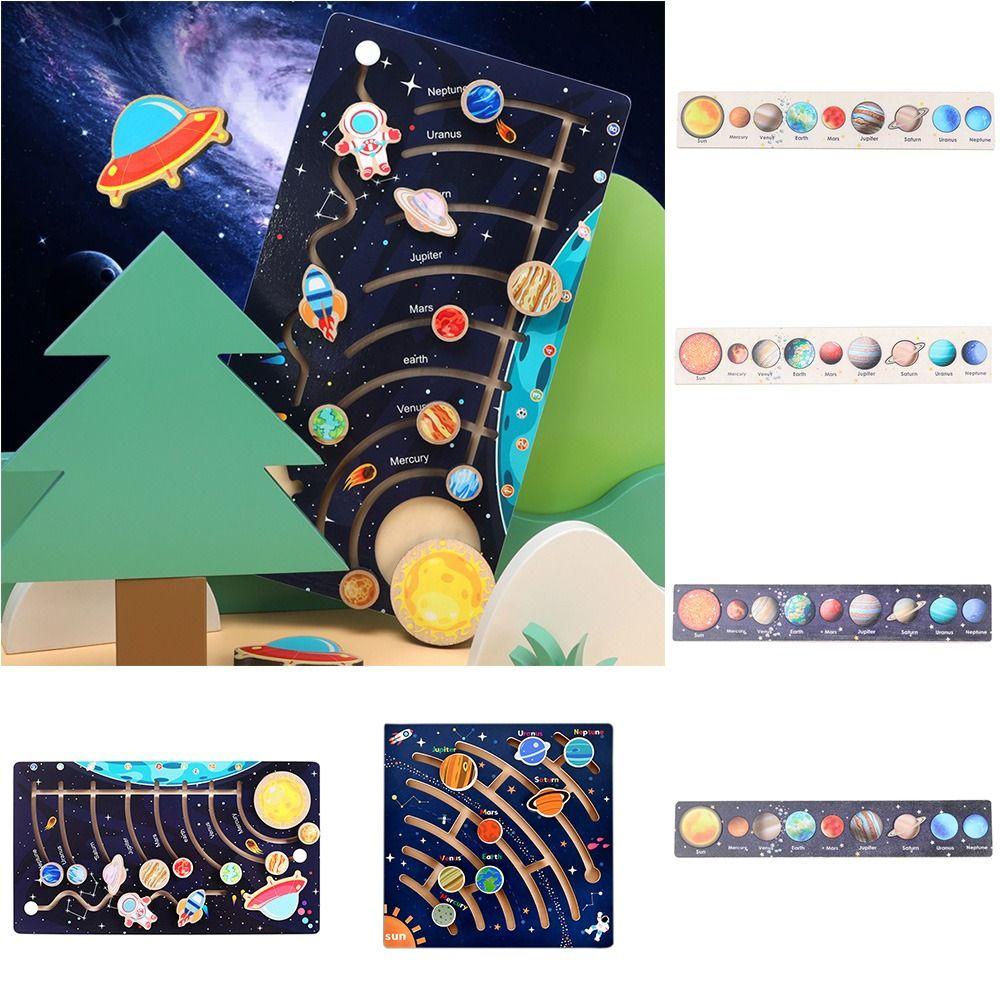 DANES Đồ Chơi Lắp Ráp Hệ Mặt Trời Bằng Gỗ Montessori Dễ Thương Phù Hợp Giáo Dục Sớm Cho Bé