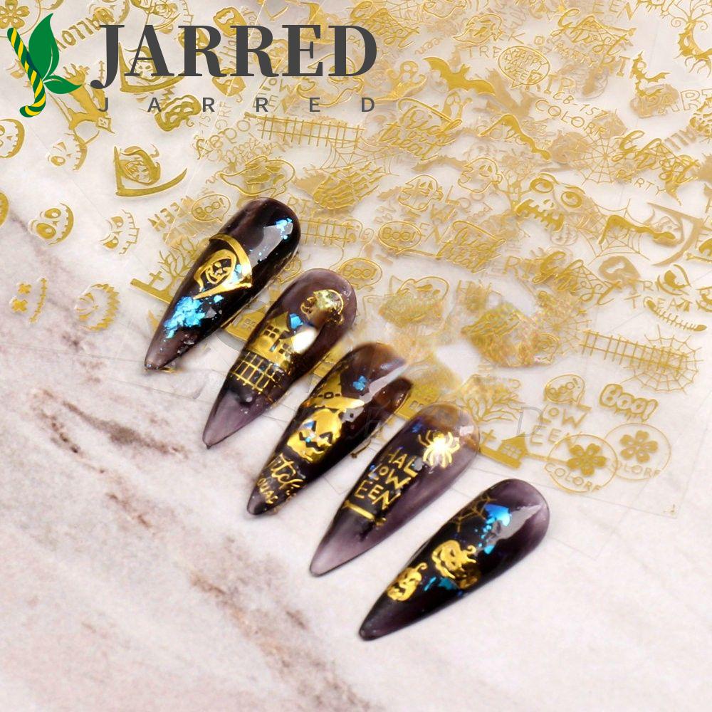 JARRED Set 9 Sticker Dán Móng 3D Chủ Đề Halloween