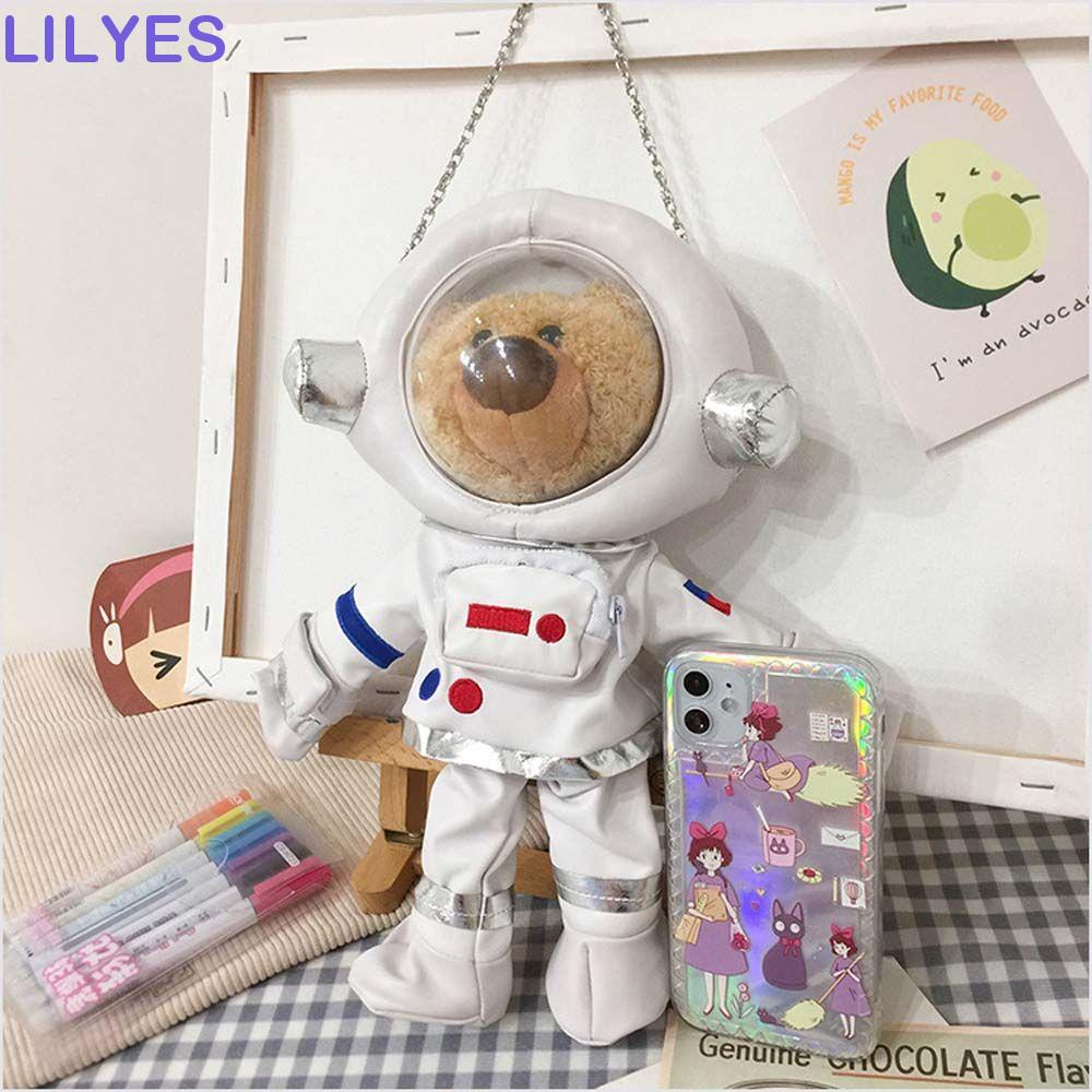 LILYES Túi Đeo Chéo Hình Gấu Bông Phi Hành Gia Đáng Yêu