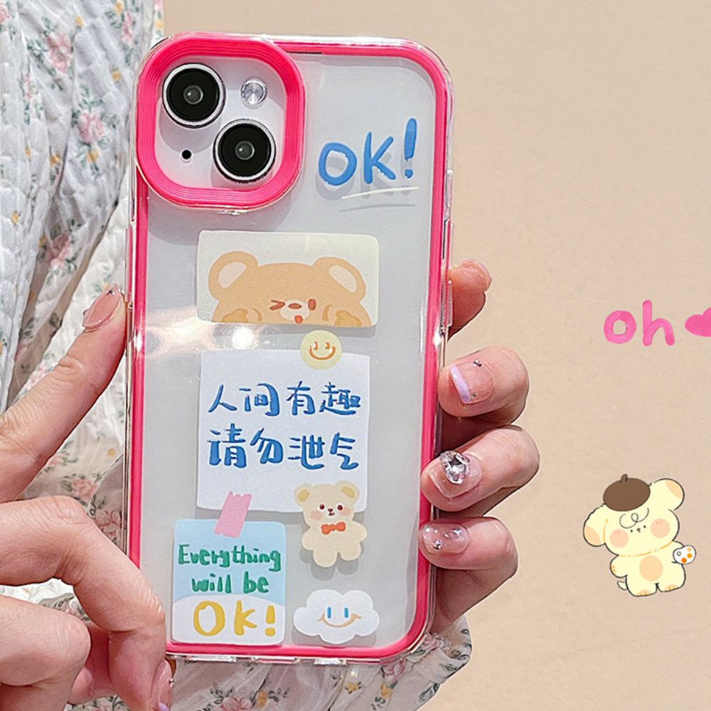 Ốp Điện Thoại TPU Mềm Chống Sốc In Hình Gấu Hoạt Hình Thời Trang Cho IPhone 14 13 12 11 Pro Max X XR 8 7 Plus