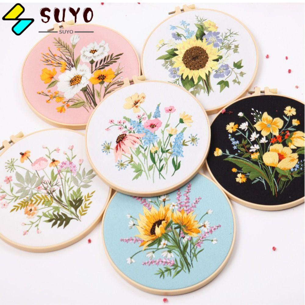 SUYO Khung Thêu Hình Hoa Trang Trí Nhà Cửa Cho Người Mới Bắt Đầu