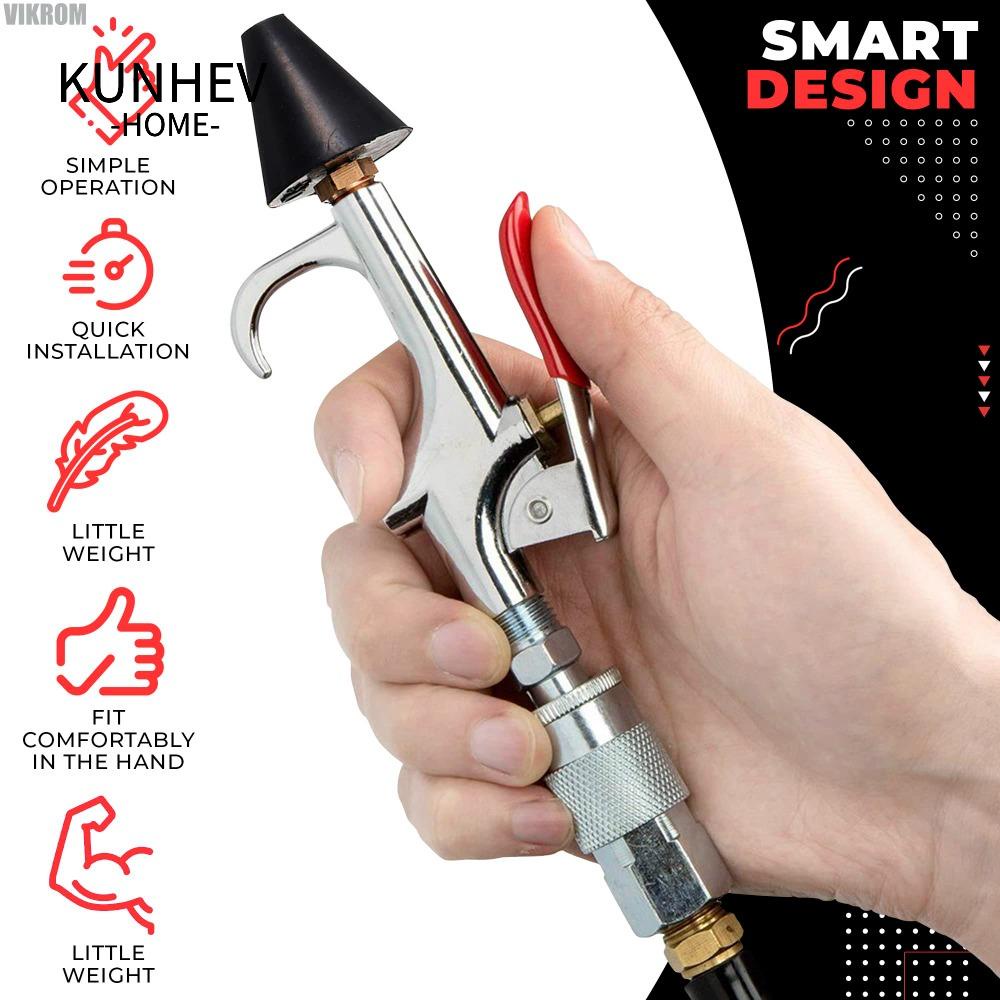 KUNHEV Bộ Phụ Kiện Súng Thổi Khí Nén Bằng Kim Loại Màu Bạc Có Thể Thay Đổi