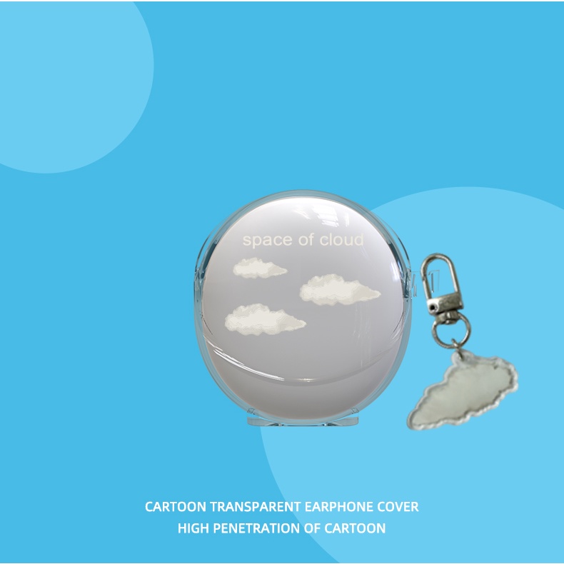 Vỏ Bảo Vệ Hộp Sạc Tai Nghe Bluetooth Không Dây OPPO Enco air3 Bằng TPU Mềm Trong Suốt Kèm Móc Khóa Hoạt Hình