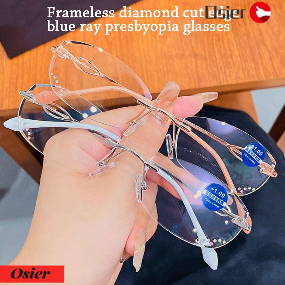 OSIER1 Kính Đọc Sách Đính Đá Lấp Lánh Chống Ánh Sáng Xanh Phong Cách Vintage