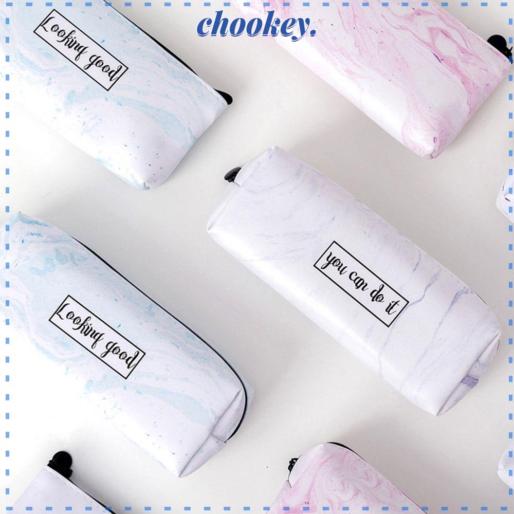 CHOOKEY Bóp Viết Da PU Hình Bát Giác Họa Tiết Đá Hoa Cương Đa Năng