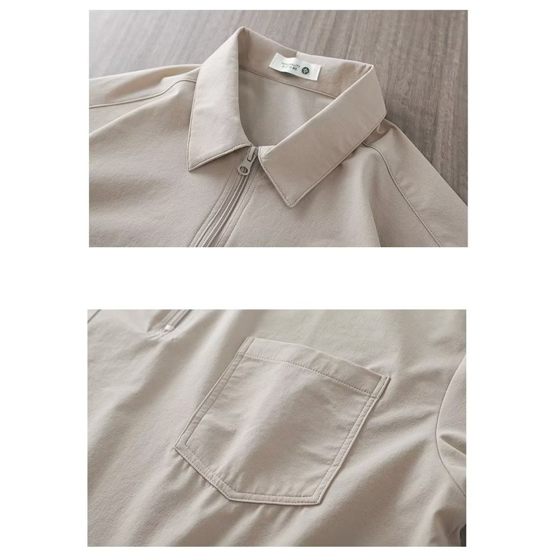 Áo Thun Polo Ngắn Tay Plus Size Màu Trơn Phong Cách Vintage Mỹ Cho Nam