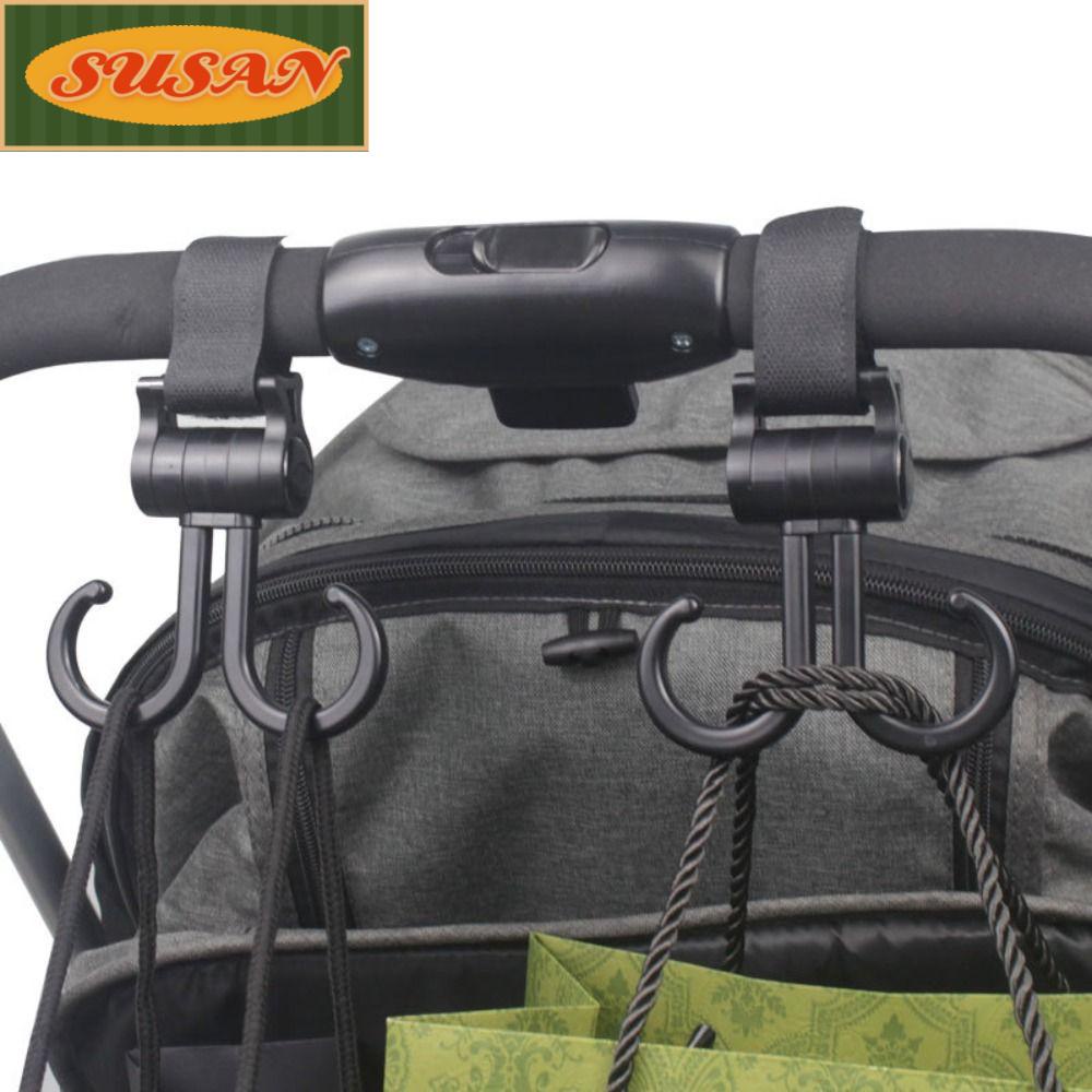 SUSANS Set 2 Móc Treo Đồ Xoay 360 Độ Gắn Xe Đẩy Em Bé