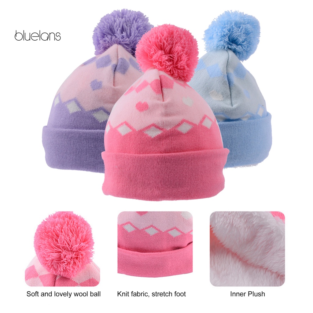 1 Set Mũ Len + Găng Tay + Khăn Choàng Cổ + Găng Tay Bằng Bông Họa Tiết Hình Học Thời Trang Thu Đông Cho Bé 2-6