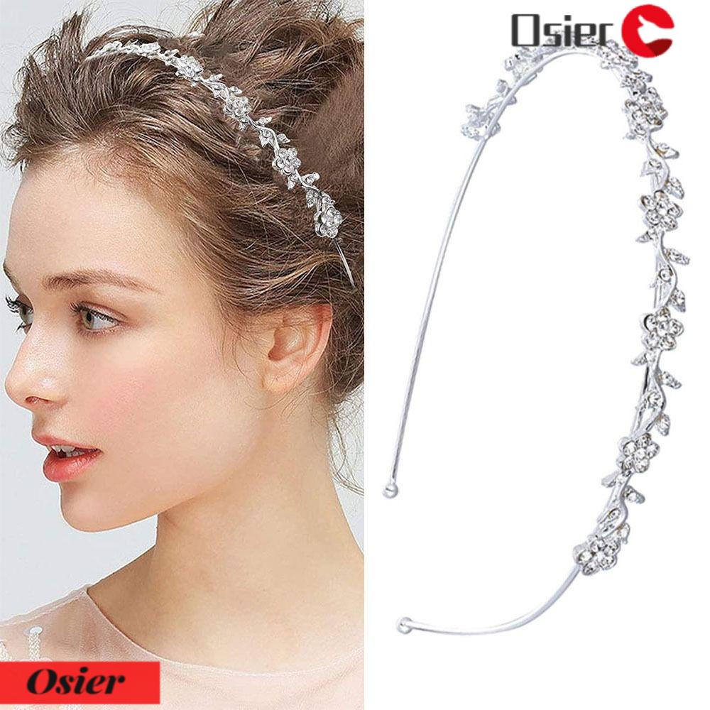 OSIER1 Lược Cài Tóc Hình Hoa Lá Đính Đá Nhân Tạo Thời Trang