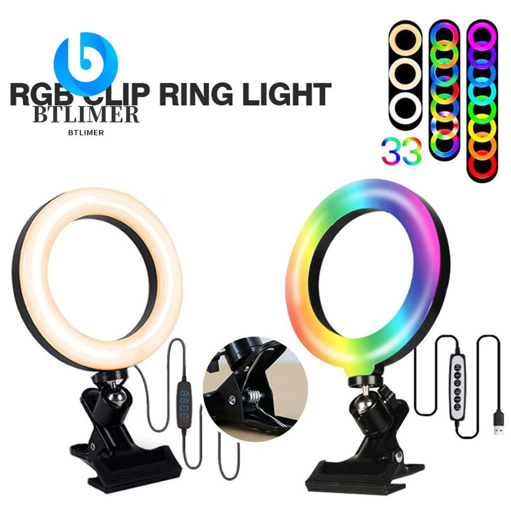 BTLIMER Vòng Đèn Led 6 inch 3 Chế Độ 33 RGB Kèm Giá Đỡ Cho YouTube TikTok