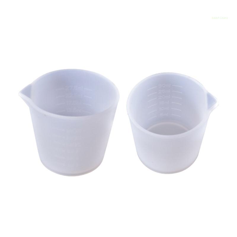Bộ 2 Cốc Đo Lường Bằng Silicone Chống Dính Linh Hoạt Có Thể Tái Sử Dụng