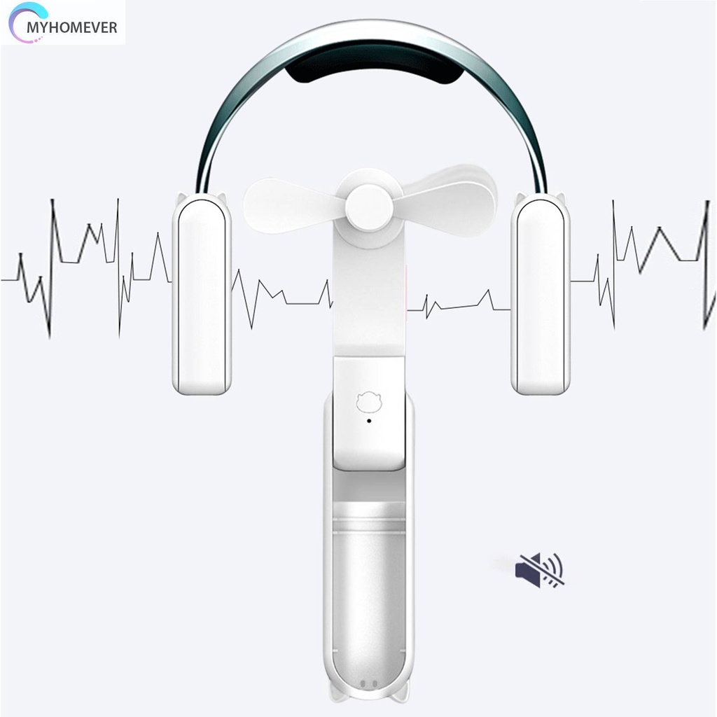 Quạt Mini Cầm Tay Sạc USB 3 Chế Độ Hình Tai Mèo Xinh Xắn