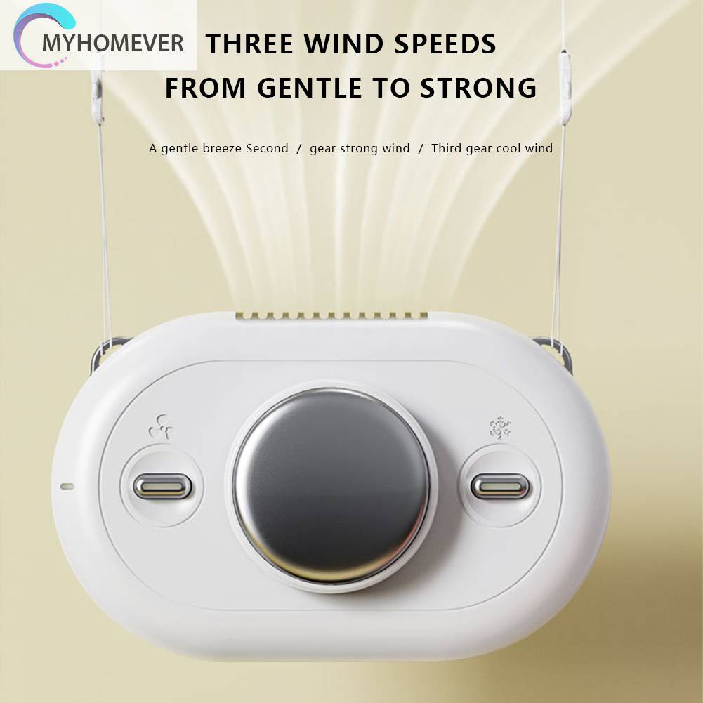 Quạt Điện Đeo Cổ 3 Tốc Độ Nhỏ Gọn Tiện Lợi Dành Cho Đi Du Lịch