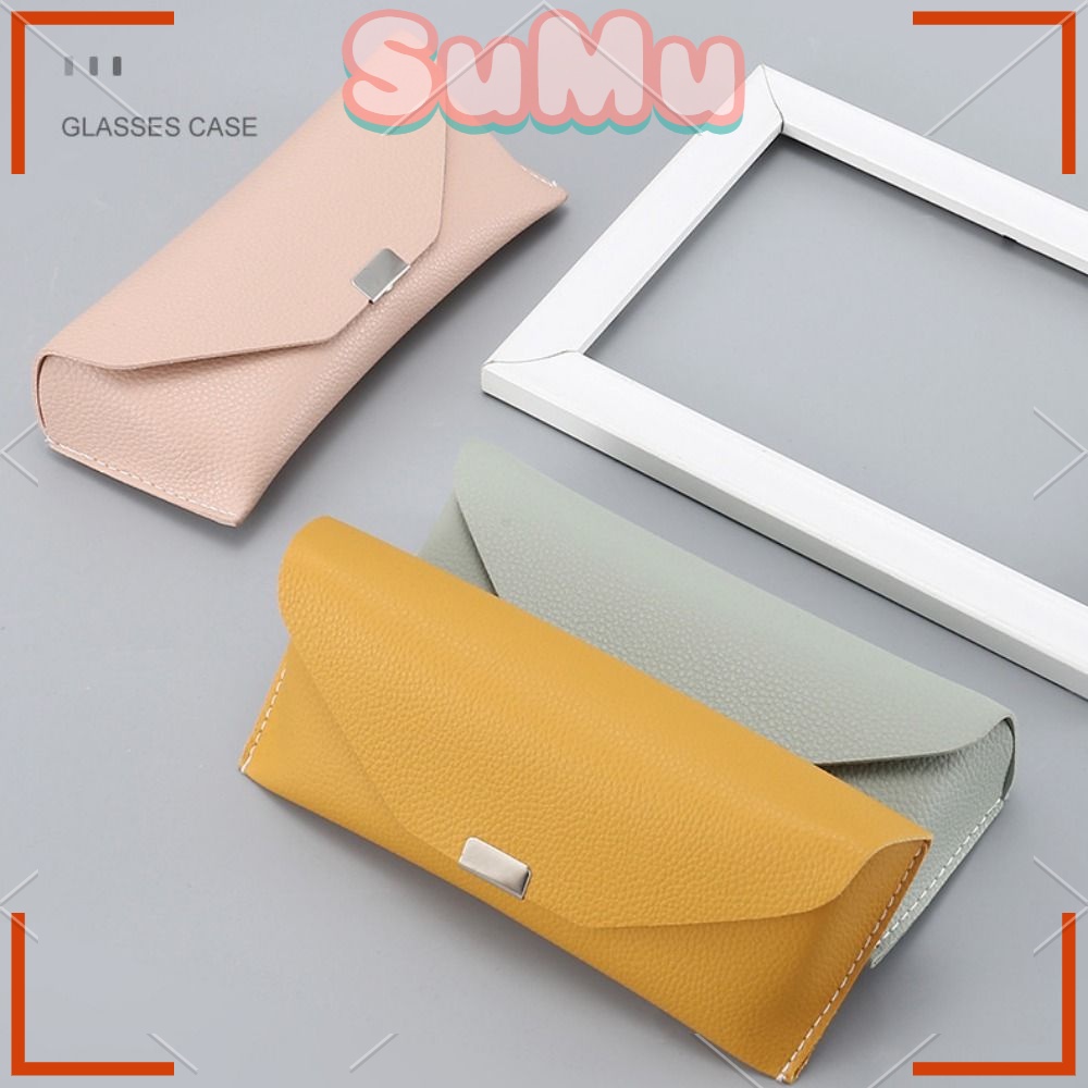 SUMU Hộp Đựng Mắt Kính Bằng Da PU Mềm Có Khóa Cài