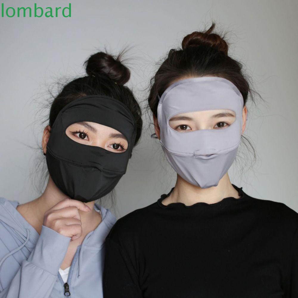 LOMBARD Khẩu Trang Chống Nắng Bằng Lụa Lạnh Thoáng Khí Màu Sắc Đơn Giản