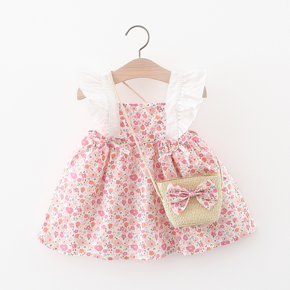 Đầm In Hoa Phong Cách Hàn Quốc Thời Trang Mùa Hè Cho Bé Gái