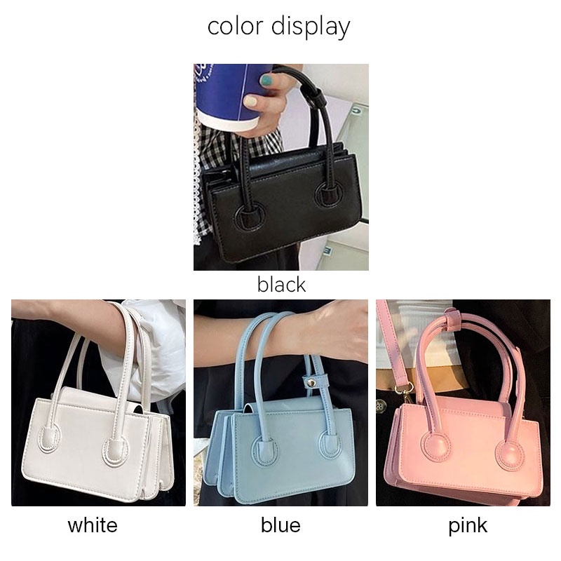 Túi Xách Mini Dáng Vuông Màu Hồng Đơn Giản Phong Cách Phương Tây Cho Nữ
