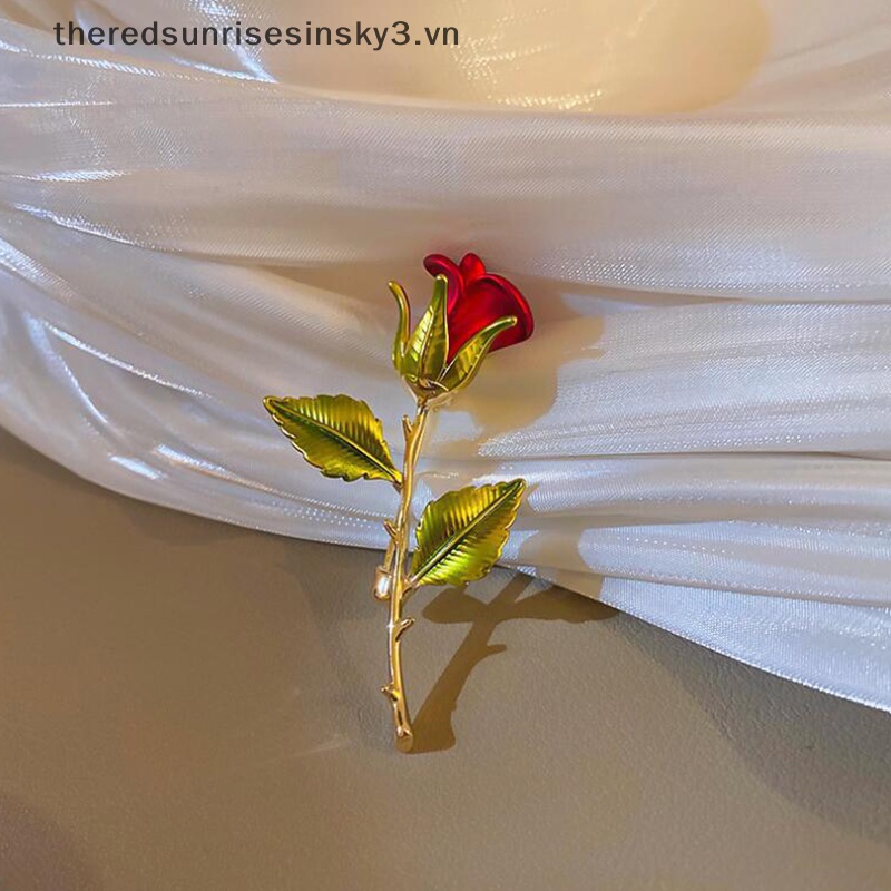 Ghim Cài Áo Hình Hoa Hồng Thanh Lịch Sáng Tạo Thời Trang Mùa Hè Cho Nữ