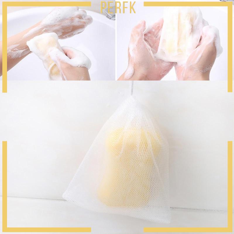 Túi Lưới Tạo Bọt Có Dây Rút Và Giá Đỡ Đựng Xà Phòng Giúp Tiết Kiệm Không Gian Cho