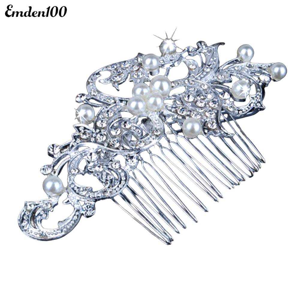 Lược Cài Tóc Đính Đá Và Ngọc Trai Giả Thời Trang Cho Cô Dâu