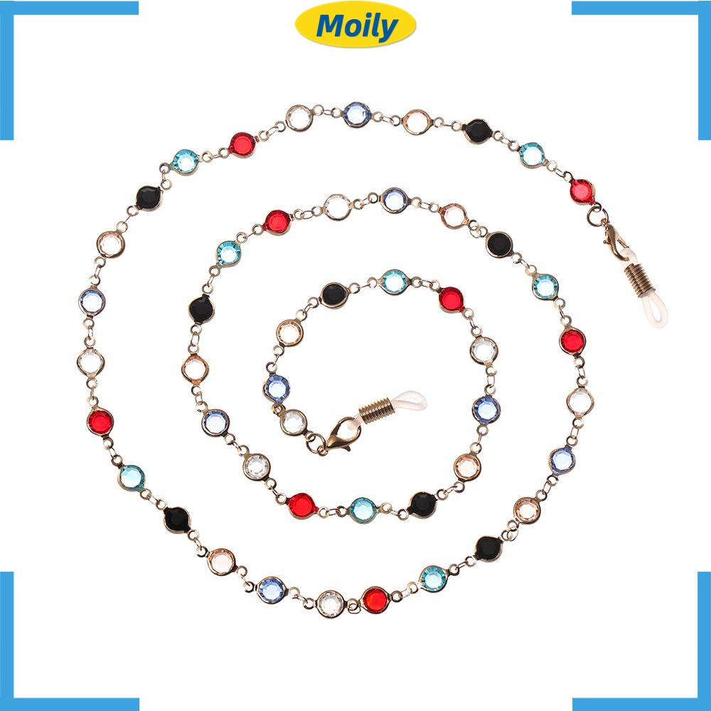 MOILYVN Dây Đeo Mắt Kính Bằng Thép Không Gỉ Xỏ Hạt Thủy Tinh Unisex