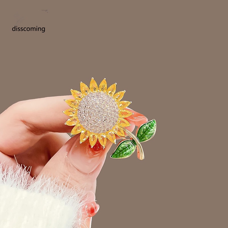 Áo Thun In Hình SL SL SL Thời Trang Năng Động| Trâm Cài Áo Hình Hoa Hướng Dương Đính Đá Zircon Siêu Lấp Lánh